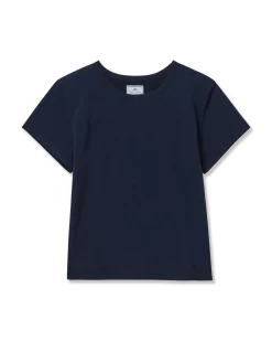 Women Petite Plume Women's Pima Essential Crew Neck Tee in Black