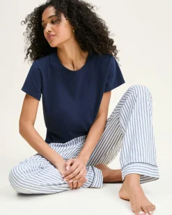 Women Petite Plume Women's Pima Essential Crew Neck Tee in Black