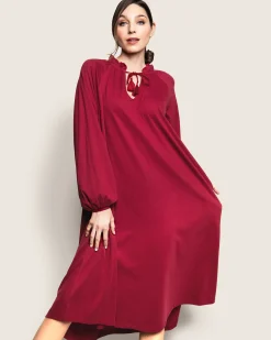 Women Petite Plume Women's Pima Garbo Nightgown in Bordeaux