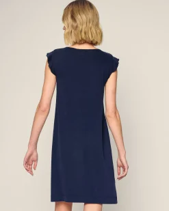 Women Petite Plume Women's Pima Harper Nightgown in Navy