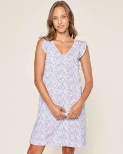 Women Petite Plume Women's Pima Harper Nightgown in Navy