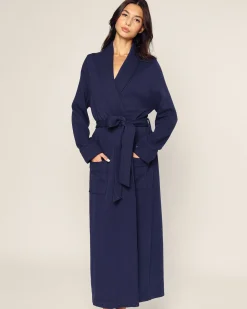 Women Petite Plume Women's Pima Jacquard Ophelia Robe in Black