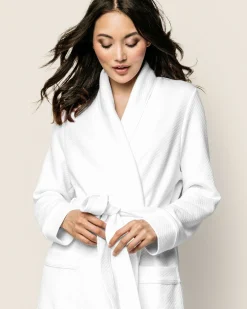 Women Petite Plume Women's Pima Jacquard Ophelia Robe in Black