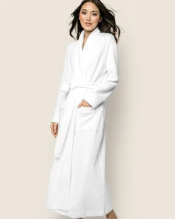 Women Petite Plume Women's Pima Jacquard Ophelia Robe in White
