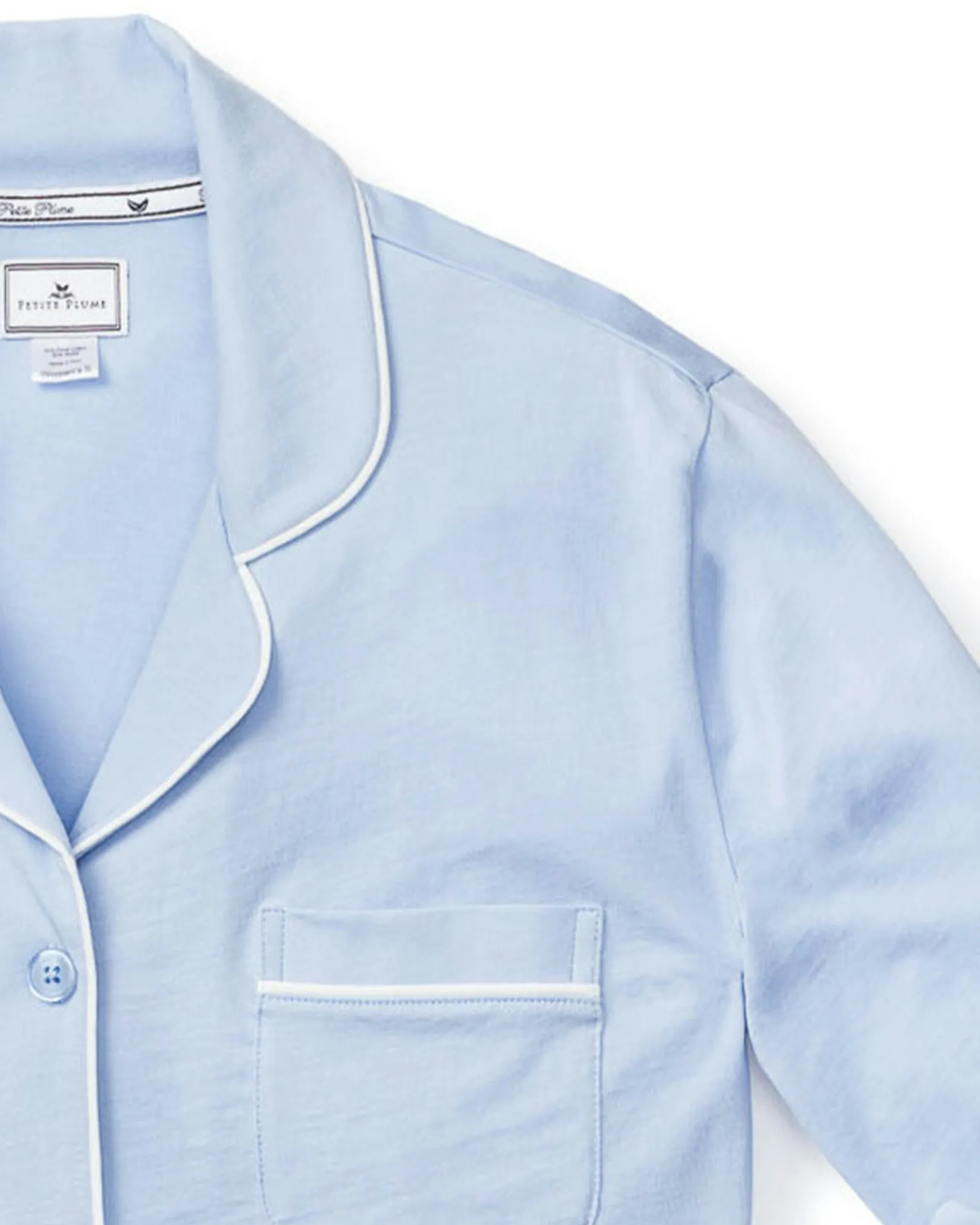 Women Petite Plume Women's Pima Long Sleeve Short Set in Periwinkle