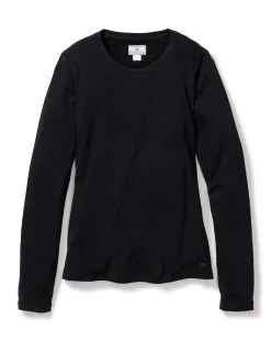 Women Petite Plume Women's Pima Long Sleeve Top in Black