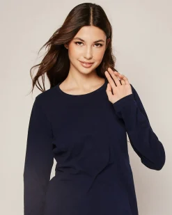 Women Petite Plume Women's Pima Long Sleeve Top in Black
