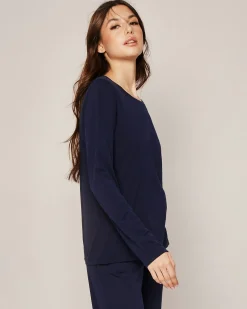 Women Petite Plume Women's Pima Long Sleeve Top in Black