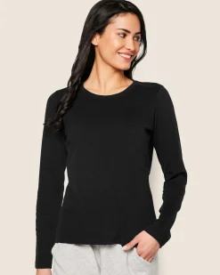 Women Petite Plume Women's Pima Long Sleeve Top in Dark Heather Grey