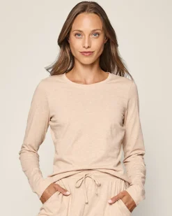 Women Petite Plume Women's Pima Long Sleeve Top in Camel