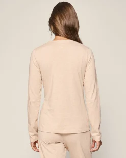 Women Petite Plume Women's Pima Long Sleeve Top in Camel