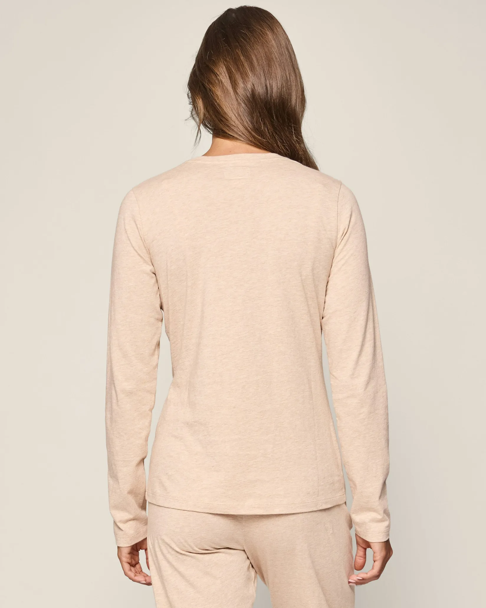 Women Petite Plume Women's Pima Long Sleeve Top in Camel