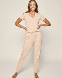 Women Petite Plume Women's Pima Lounge Pants in Camel