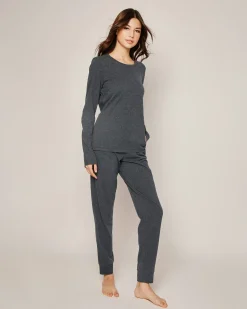 Women Petite Plume Women's Pima Lounge Pants in Dark Heather Grey