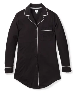 Women Petite Plume Women's Pima Nightshirt in Black