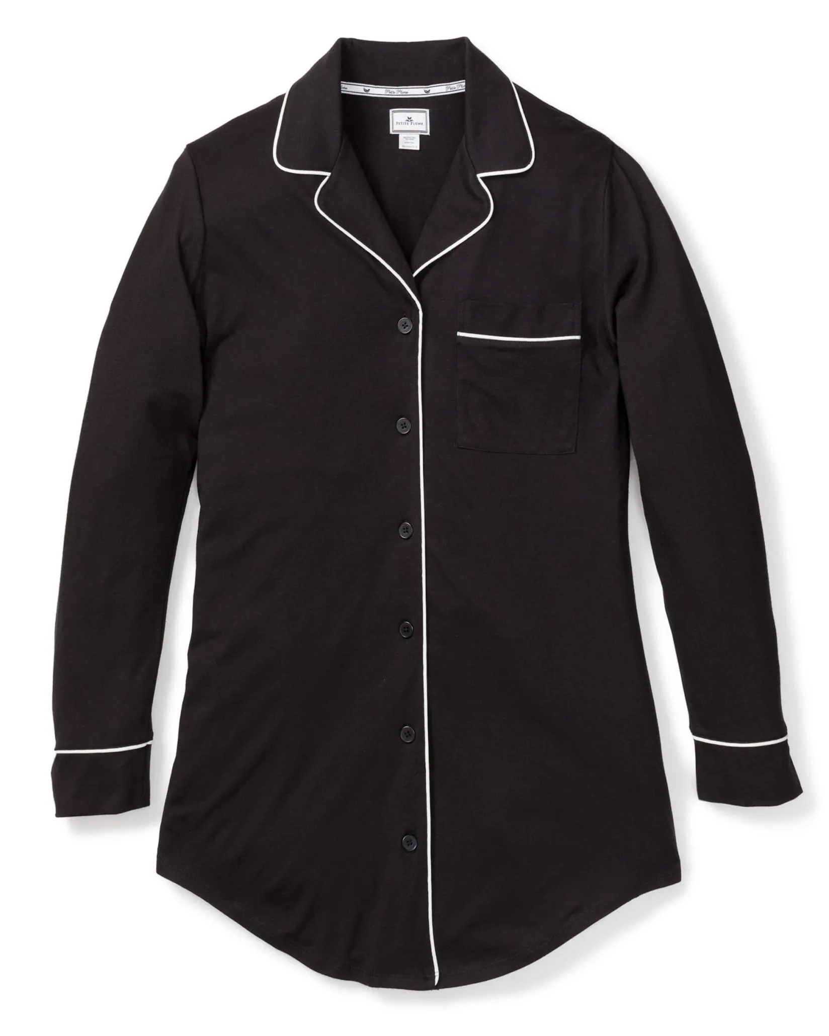 Women Petite Plume Women's Pima Nightshirt in Black