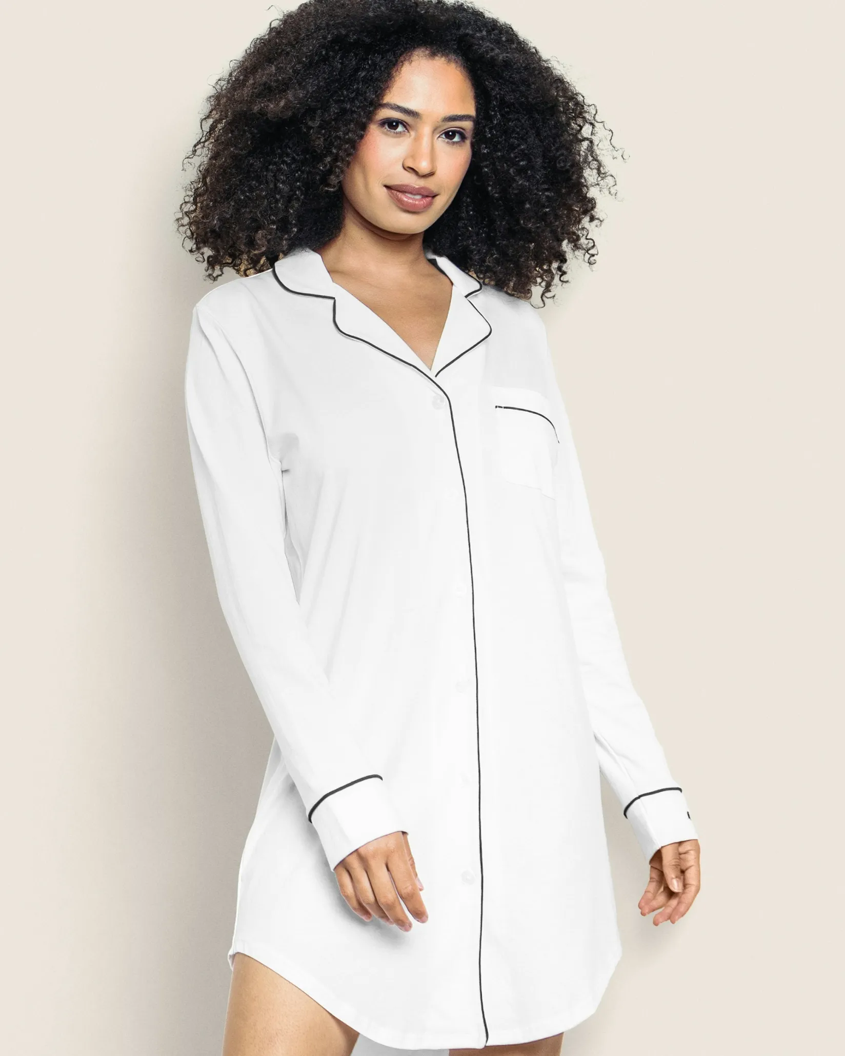 Women Petite Plume Women's Pima Nightshirt in Black