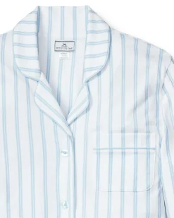 Women Petite Plume Women's Pima Nightshirt in Periwinkle and White Stripe