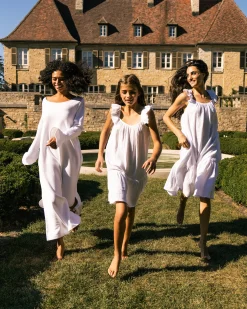 Women Petite Plume Women's Pima Ophelia Nightgown in White Jacquard