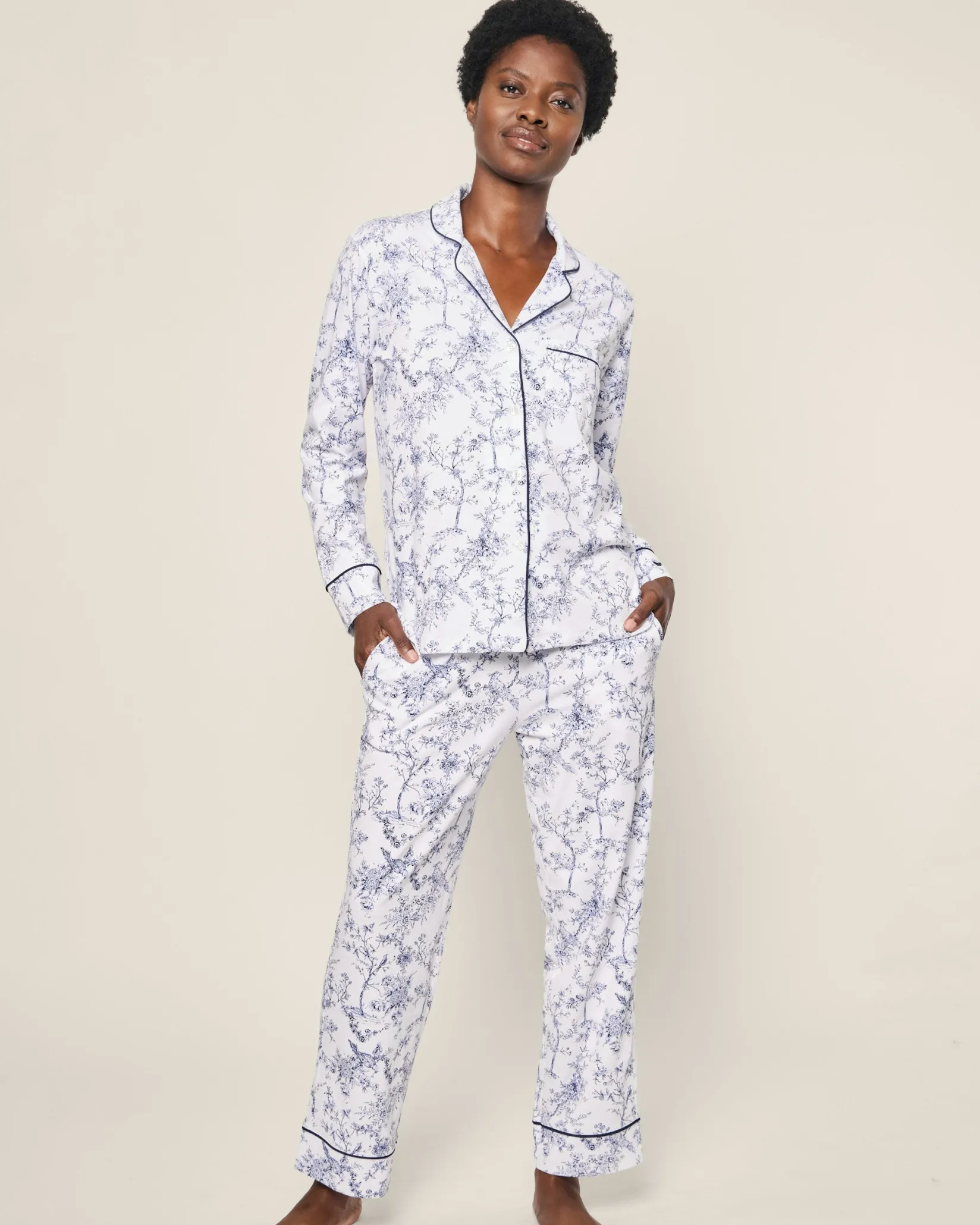 Women Petite Plume Women's Pima Pajama in Pink Timeless Toile
