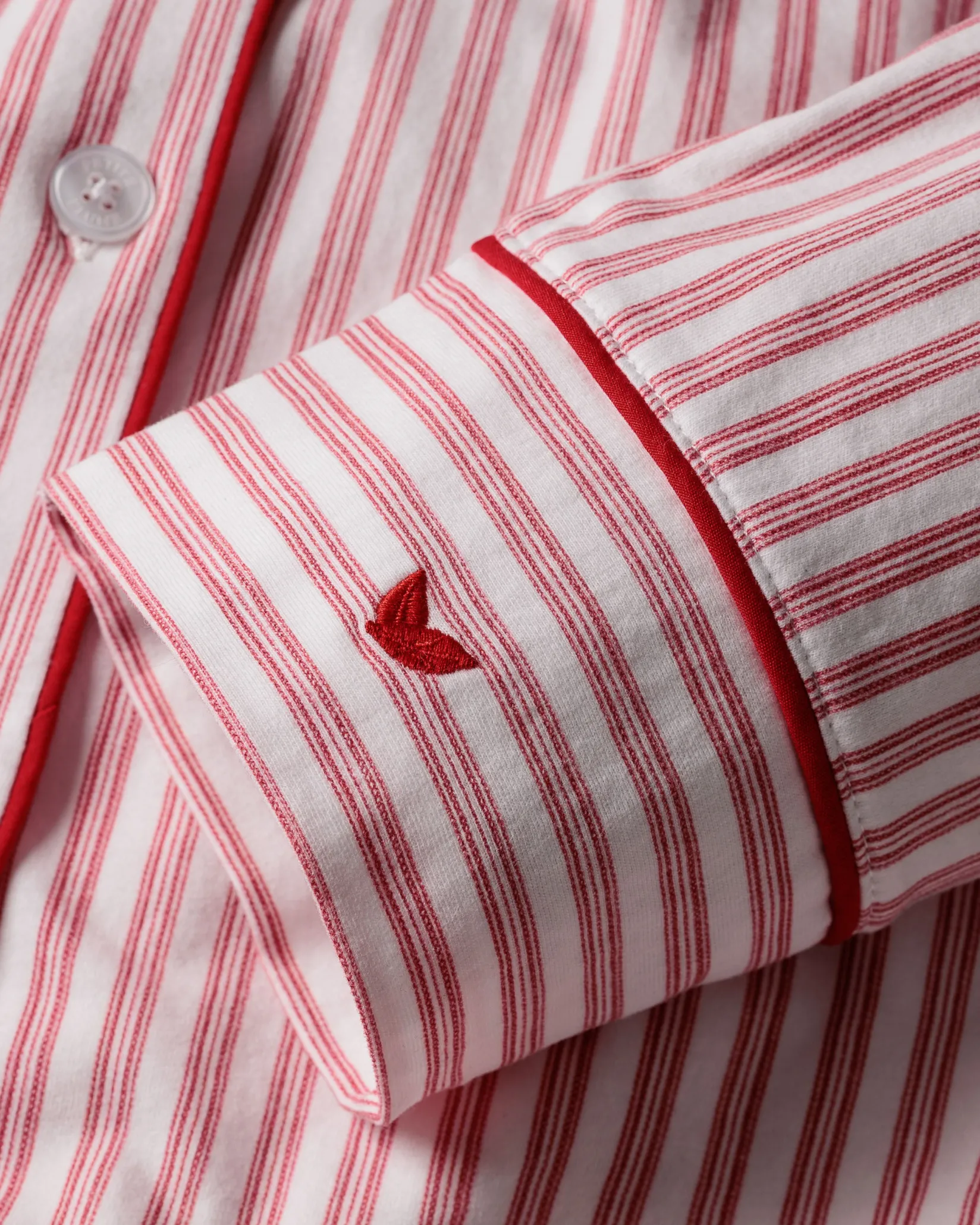 Women Petite Plume Women's Pima Pajama Set in Antique Red Ticking