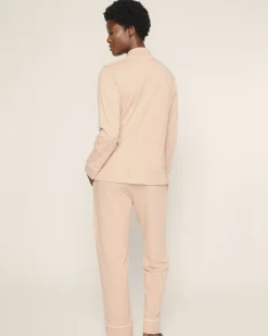 Women Petite Plume Women's Pima Pajama Set in Camel