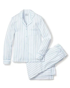 Women Petite Plume Women's Pima Pajama Set in Sunny Stripe