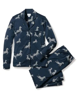 Women Petite Plume Women's Pima Pajama Set in Zèbre de Nuit