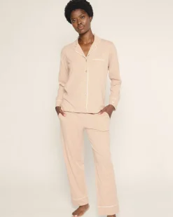 Women Petite Plume Women's Pima Pajama Set in Navy