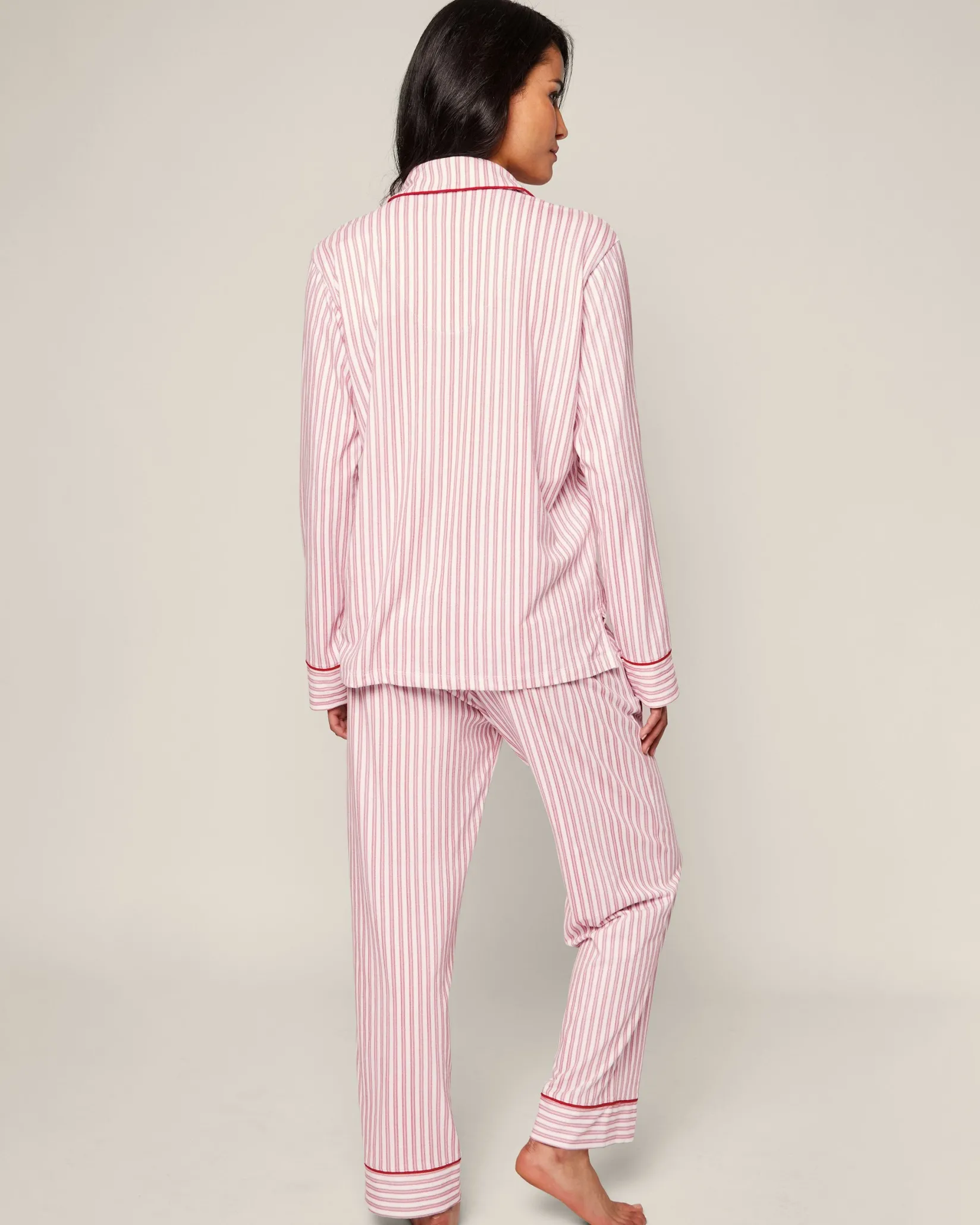 Women Petite Plume Women's Pima Pajama Set in Navy French Ticking