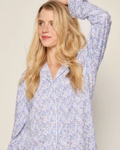 Women Petite Plume Women's Pima Pajama Set in Fleur D'Azur