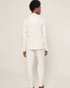 Women Petite Plume Women's Pima Pajama Set in Pink Stripe