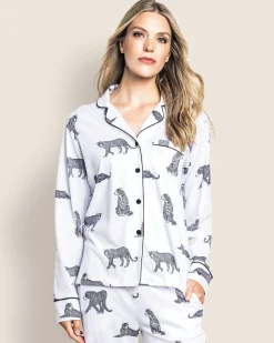 Women Petite Plume Women's Pima Pajama Set in Panthère de Paris