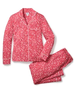 Women Petite Plume Women's Pima Pajama Set Whimsical Winter Saks x