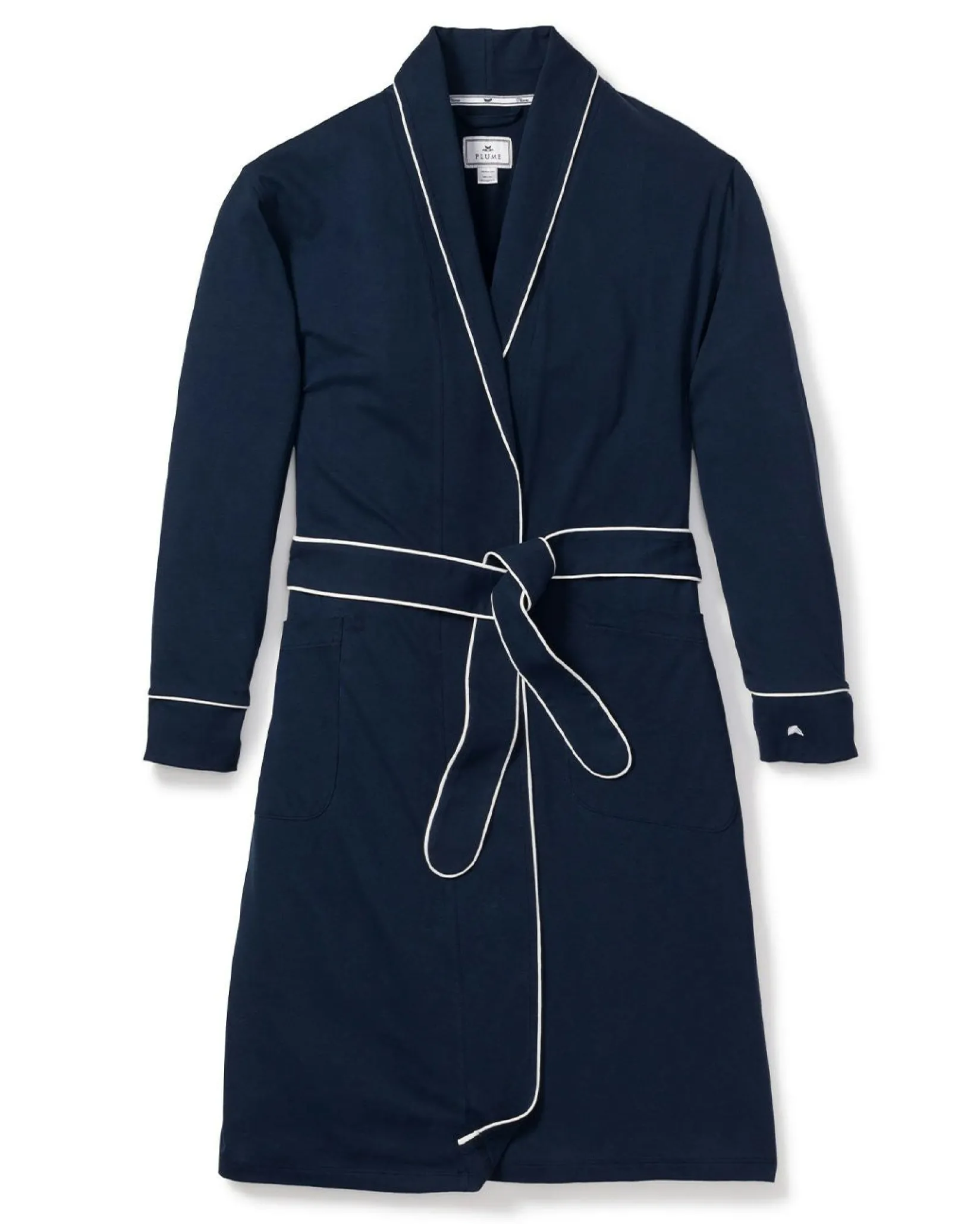 Women Petite Plume Women's Pima Robe in Navy