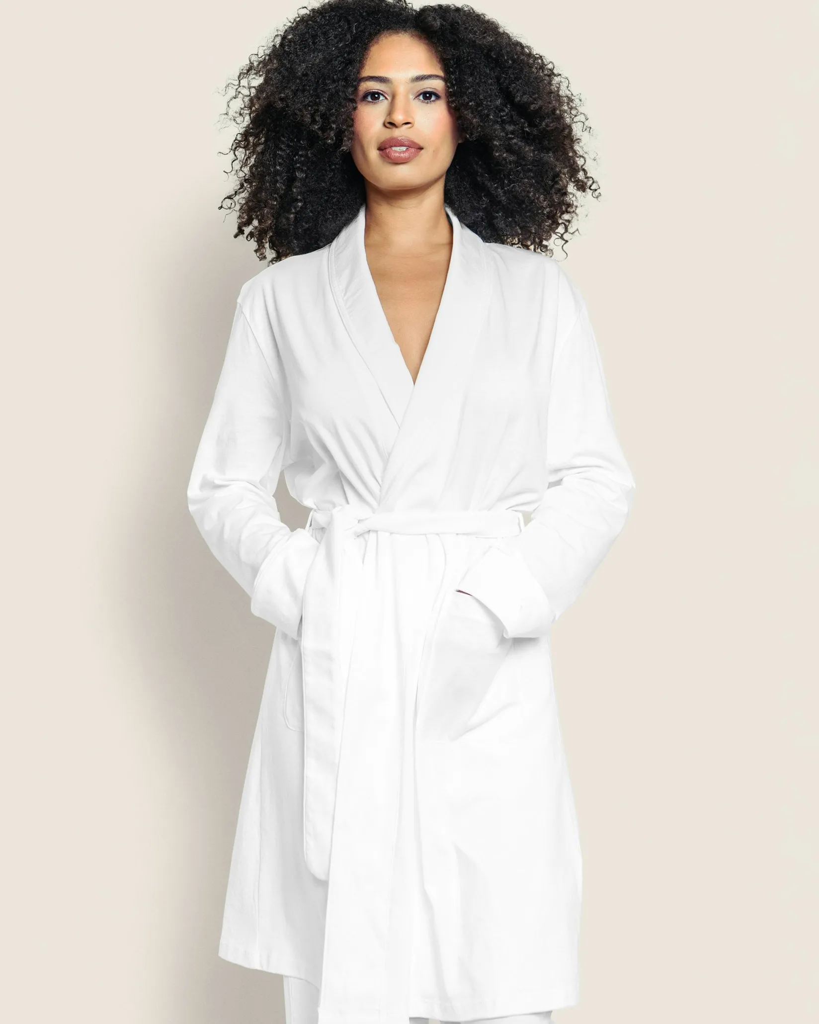 Women Petite Plume Women's Pima Robe in Navy