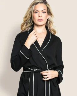 Women Petite Plume Women's Pima Robe in Navy