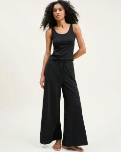 Women Petite Plume Women's Pima Scoop Tank in Black
