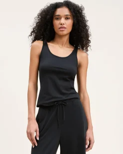 Women Petite Plume Women's Pima Scoop Tank in White