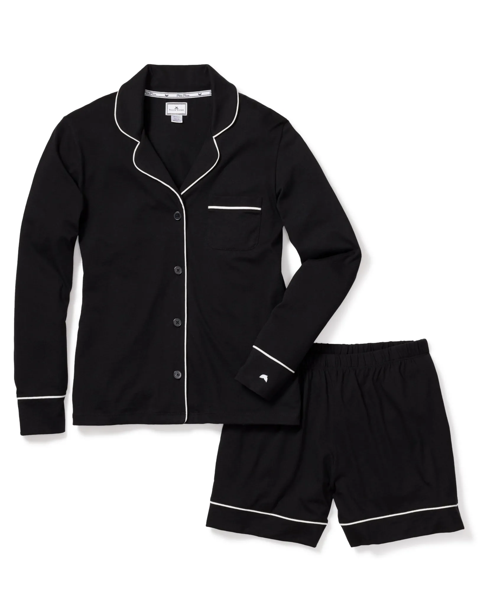 Women Petite Plume Women's Pima Short Set in Black