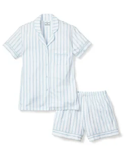 Women Petite Plume Women's Pima Short Set in Pink Stripe