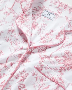 Women Petite Plume Women's Pima Short Sleeve Short Set in Pink Timeless Toile