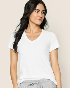 Women Petite Plume Women's Pima Short Sleeve Top in White