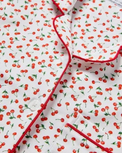 Women Petite Plume Women's Pima Short Sleeve Short Set in Cherry Orchard