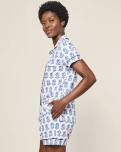 Women Petite Plume Women's Pima Short Sleeve Short Set in Cherry Orchard