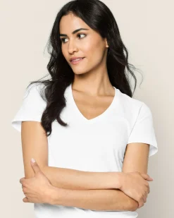 Women Petite Plume Women's Pima Short Sleeve Top in Dark Heather Grey