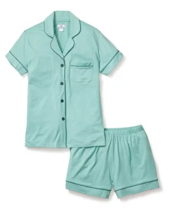 Women Petite Plume Women's Pima Short Sleeve Short Set in Pink