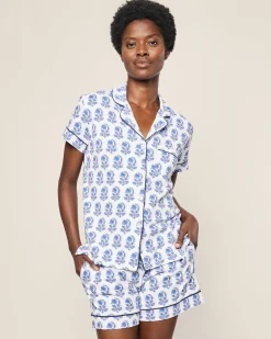 Women Petite Plume Women's Pima Short Sleeve Short Set in
