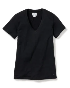 Women Petite Plume Women's Pima Short Sleeve Top in Black