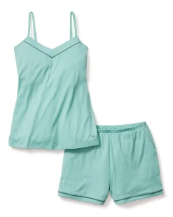 Women Petite Plume Women's Pima Sylvie Cami Short Set in Seaglass